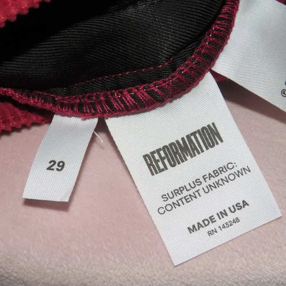 Reformation Red Dillon High Rise Wide Leg Corduroy Pants - Picture 9 of 10